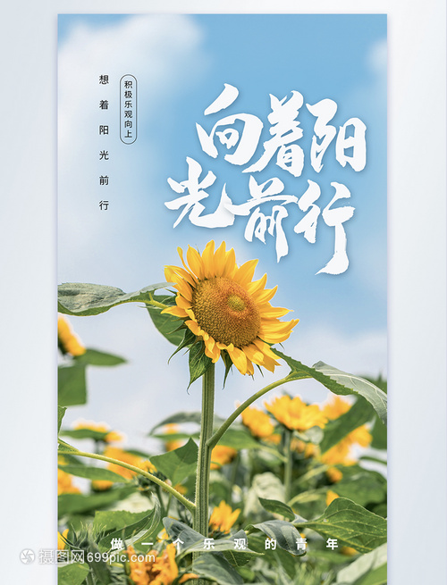 摄影主题想着阳光前行企业文化海报